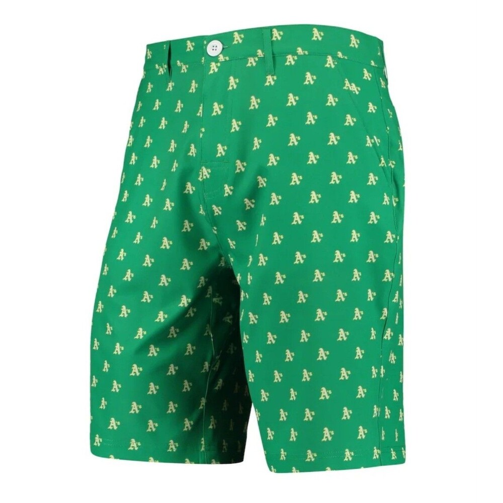 Oakland Sacramento Las Vegas A’s Repeat Logo Shorts Mens 34 Golf MLB Cooperstown
